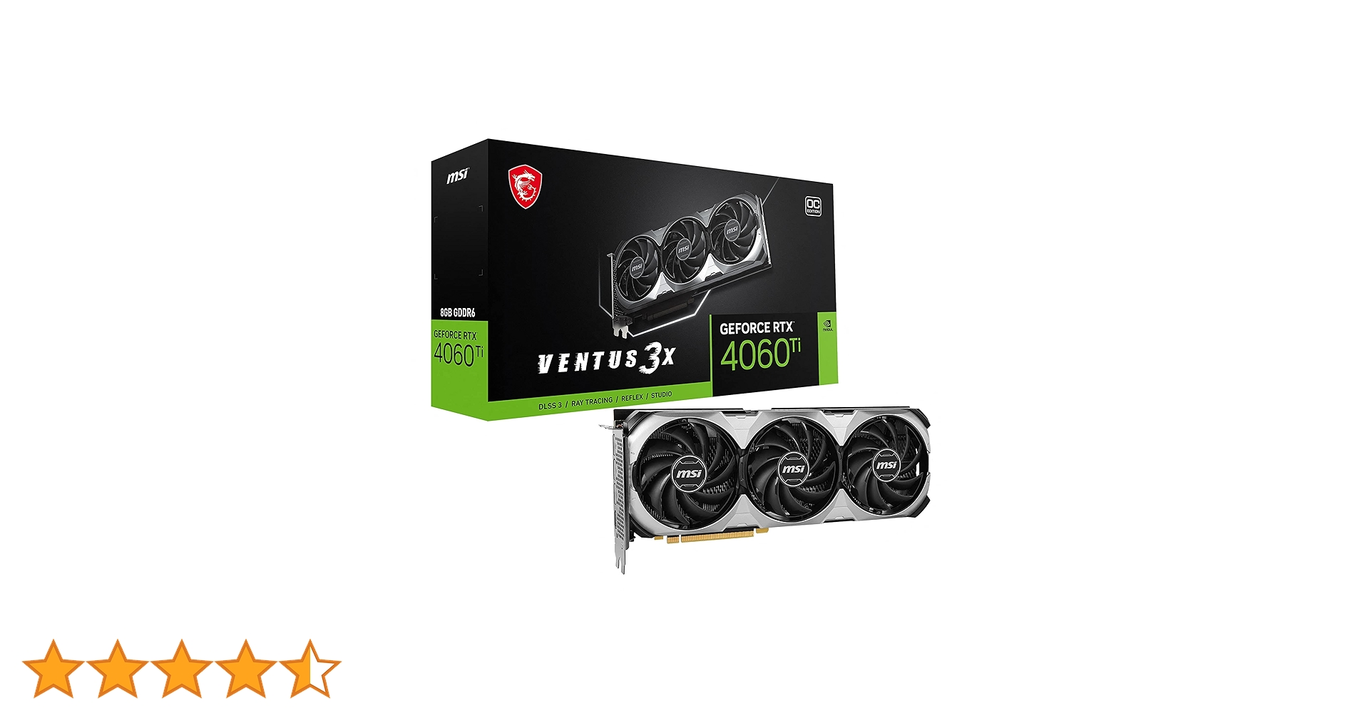 Amazon | MSI GeForce RTX 4060 Ti VENTUS 3X 8G OC (8GB GDDR6/PCI